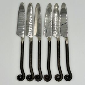Gourmet Settings Treble Clef Stainless Dinner Knives 9-3/8" Flatware Set Of 6